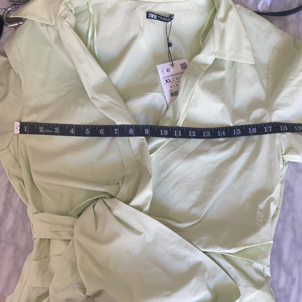 NEW ZARA RUCHED POPLIN DRESS BLOGGER'S FAVORITE - Picture 9 of 11